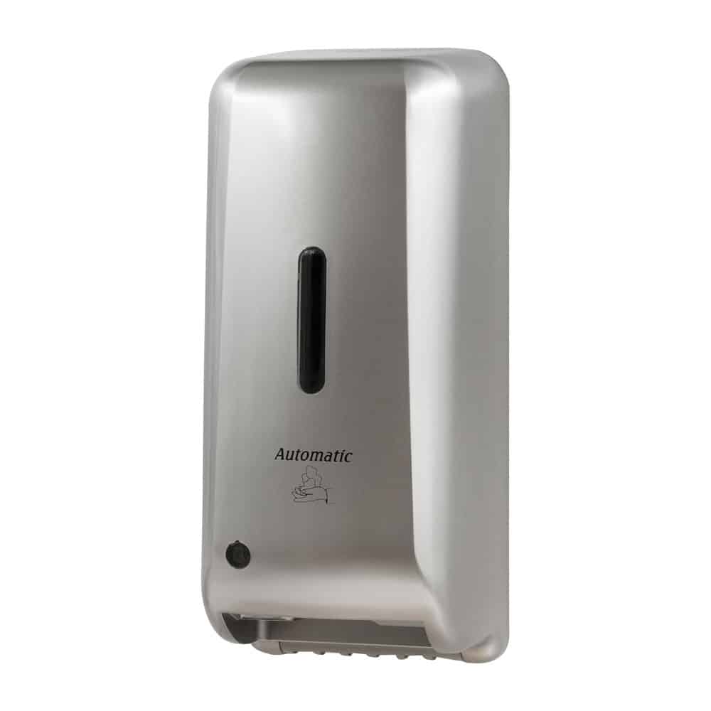 Schaumseifenspender Sensor 1000 ml silver leicht links - clomo Waschraumhygiene