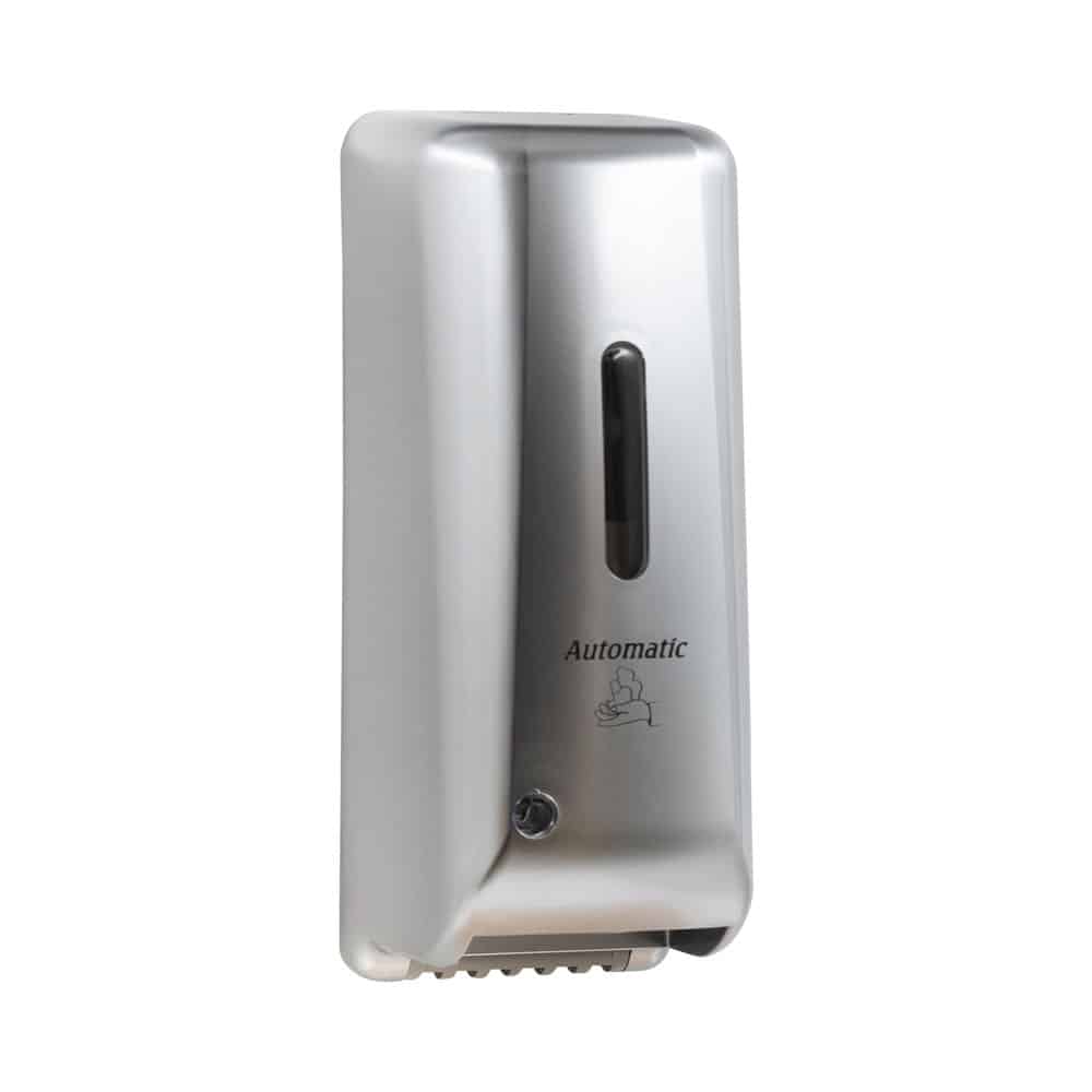 Schaumseifenspender Sensor 400 ml silver leicht rechts - clomo Waschraumhygiene