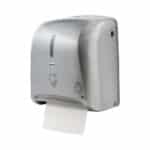 Handtuchrollenspender Midi Automatik silver links - clomo Waschraumhygiene