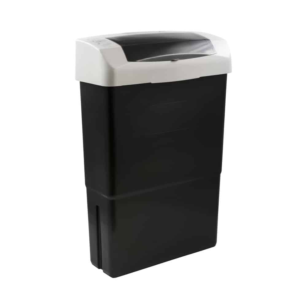 Hygienebehälter Slim Line Sensor schwarz rechts - clomo Waschraumhygiene