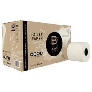 Toilettenpapier, 2-lagig, weiß, Recycling - Black Satino Original (24 Rollen)